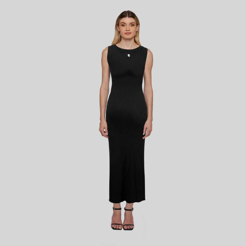 VESTIDO NEGRO KNIT MONASTERY